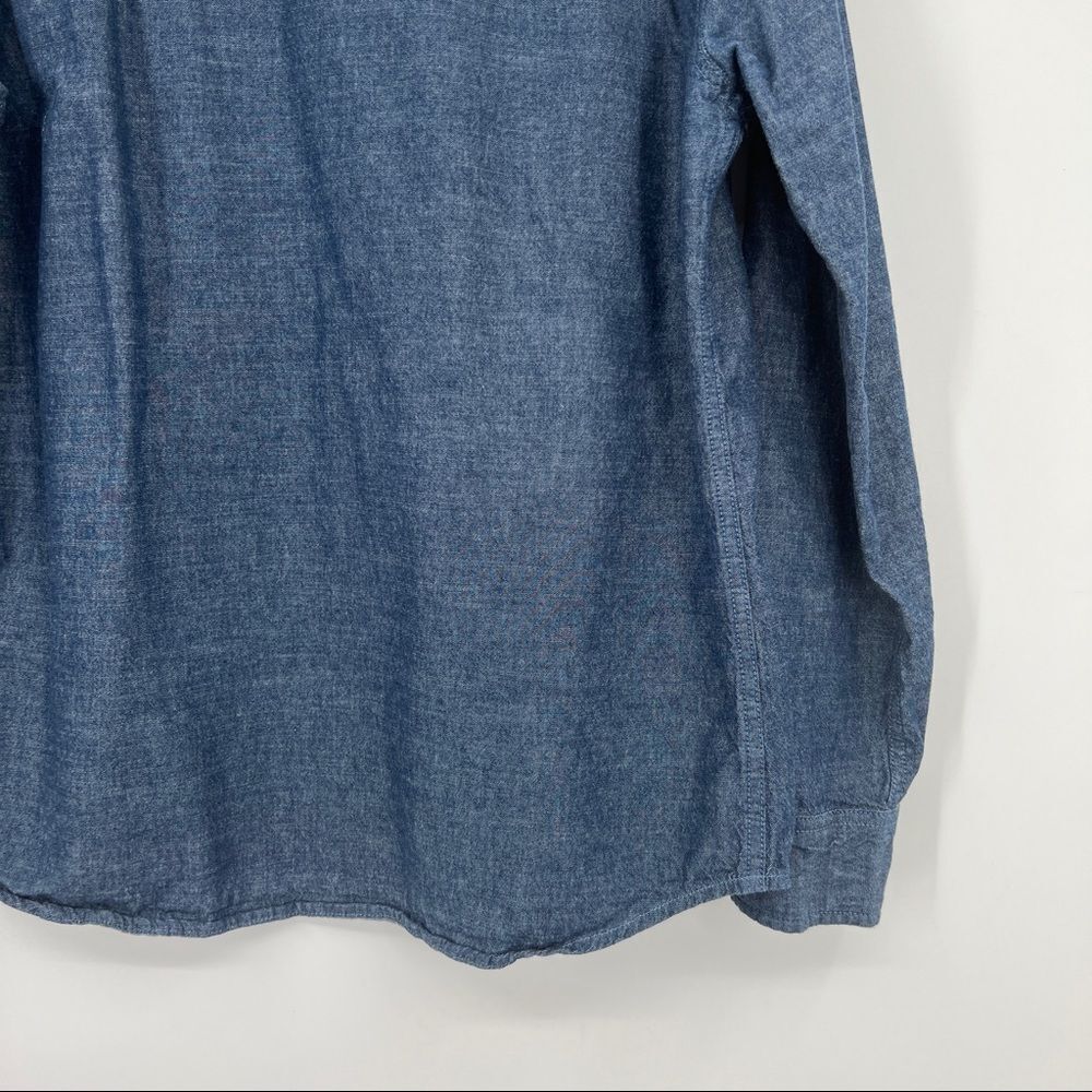 Levi's Button Front Chambray Blue Long Sleeve Cuf… - image 7